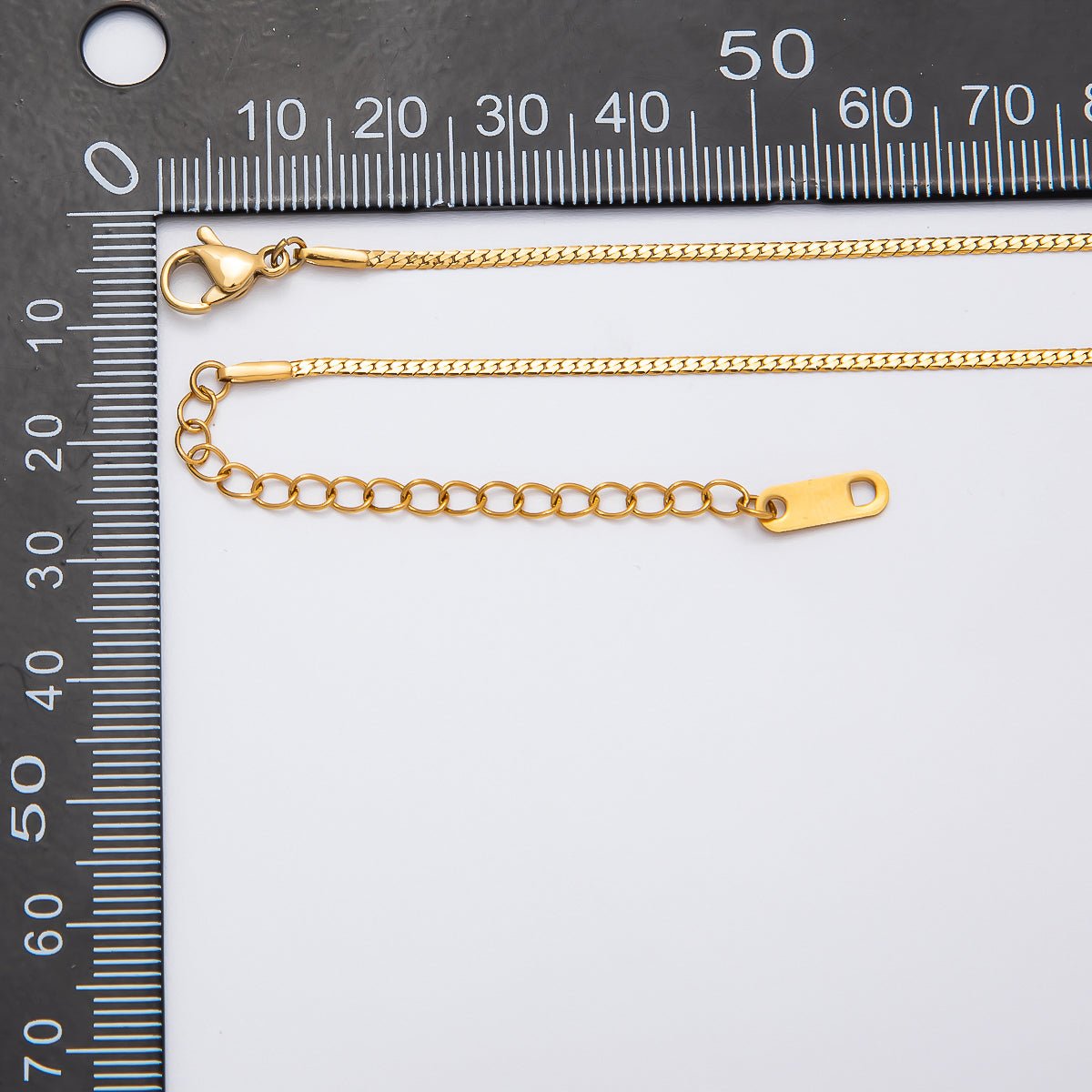 Stainless Steel 1.5mm Minimalist Curb Chain 17 Inch Necklace w. Extender | WA-04278