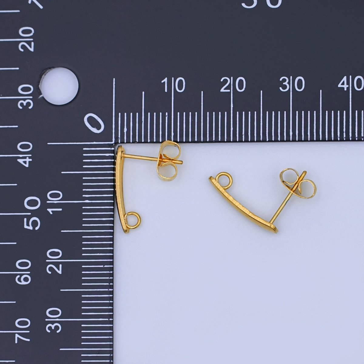 Stainless Steel 15mm Minimalist Linear Drop Stud Earring Findings | Z1158