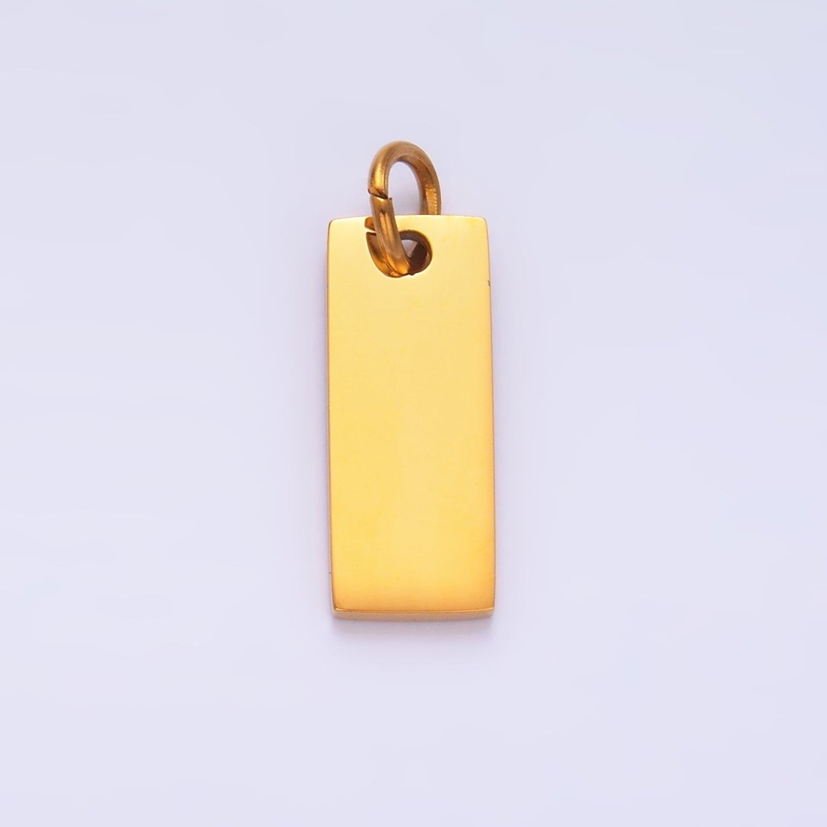 Stainless Steel 15mm Minimalist Rectangular Tag Mini Charm | P768