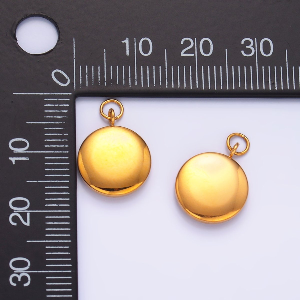 Stainless Steel 15mm Minimalist Round Charm | P758