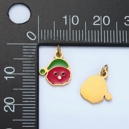 Stainless Steel 15mm Sleepy Cloud Emoji Red Enamel Mini Charm | P669
