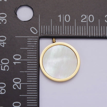 Stainless Steel 16.6mm Shell Pearl Bezel Minimalist Charm | P1245