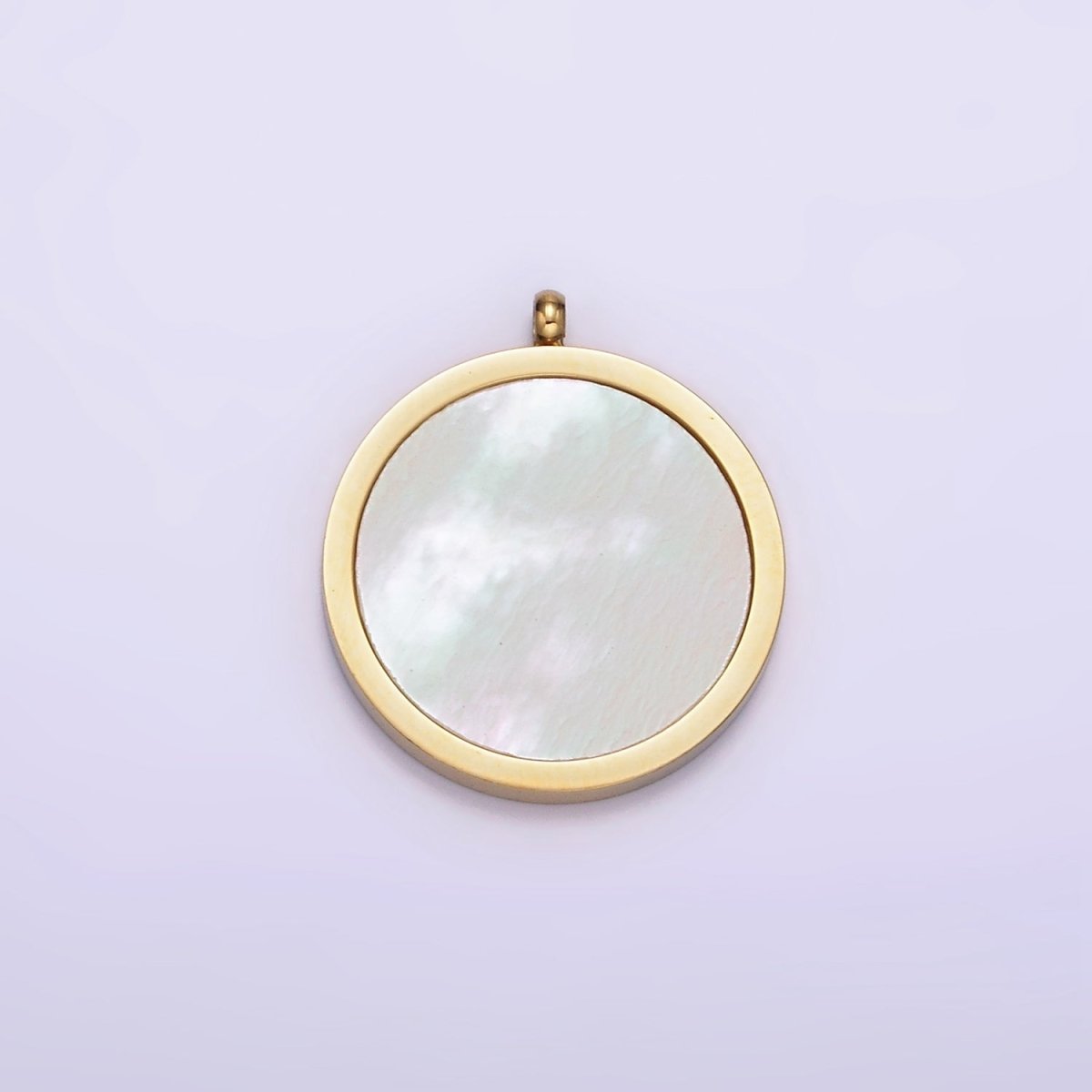Stainless Steel 16.6mm Shell Pearl Bezel Minimalist Charm | P1245