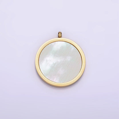Stainless Steel 16.6mm Shell Pearl Bezel Minimalist Charm | P1245
