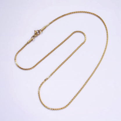 Stainless Steel 1.6mm Dainty Designed Square Link 18 Inch Layering Chain Necklace | WA-2003 Clearance Pricing