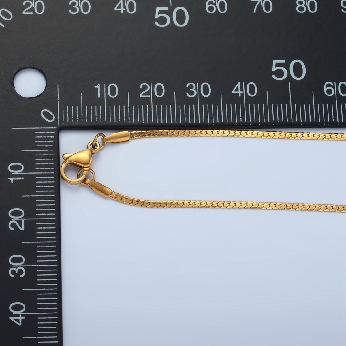Stainless Steel 1.6mm Herringbone Chain 17.5 Inch Necklace in Gold &amp; Silver | WA-2608 WA-2609