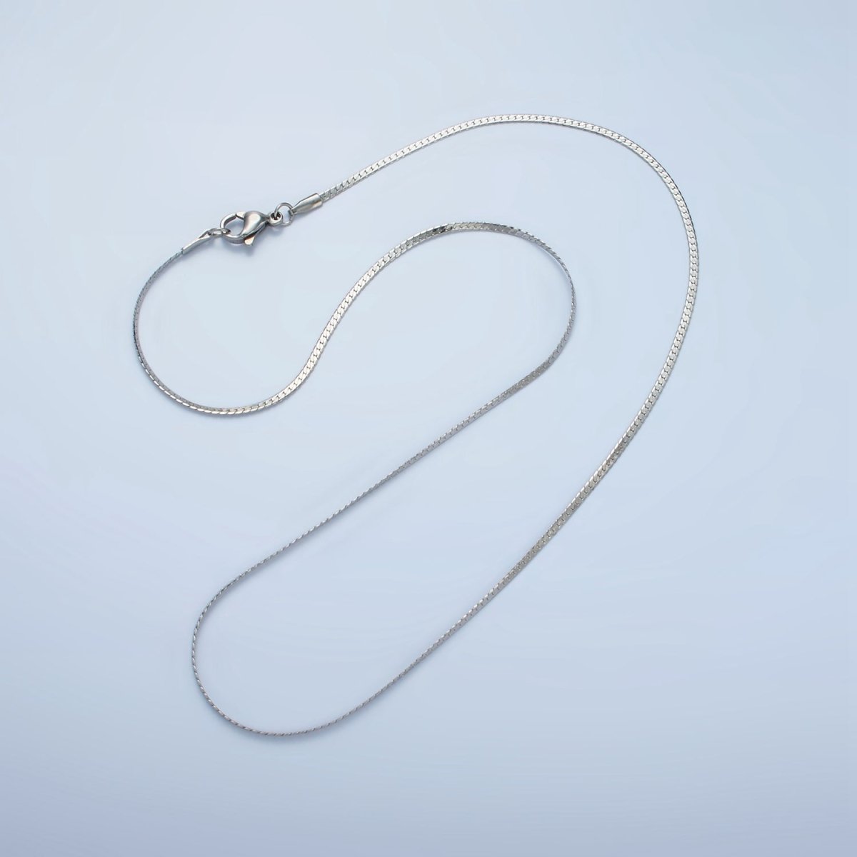 Stainless Steel 1.6mm Herringbone Chain 17.5 Inch Necklace in Gold &amp; Silver | WA-2608 WA-2609