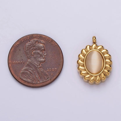 Stainless Steel 17mm Chrysoberyl Cat&