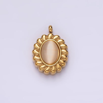 Stainless Steel 17mm Chrysoberyl Cat&