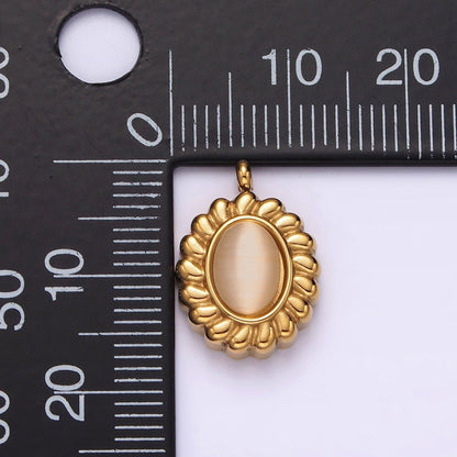 Stainless Steel 17mm Chrysoberyl Cat&