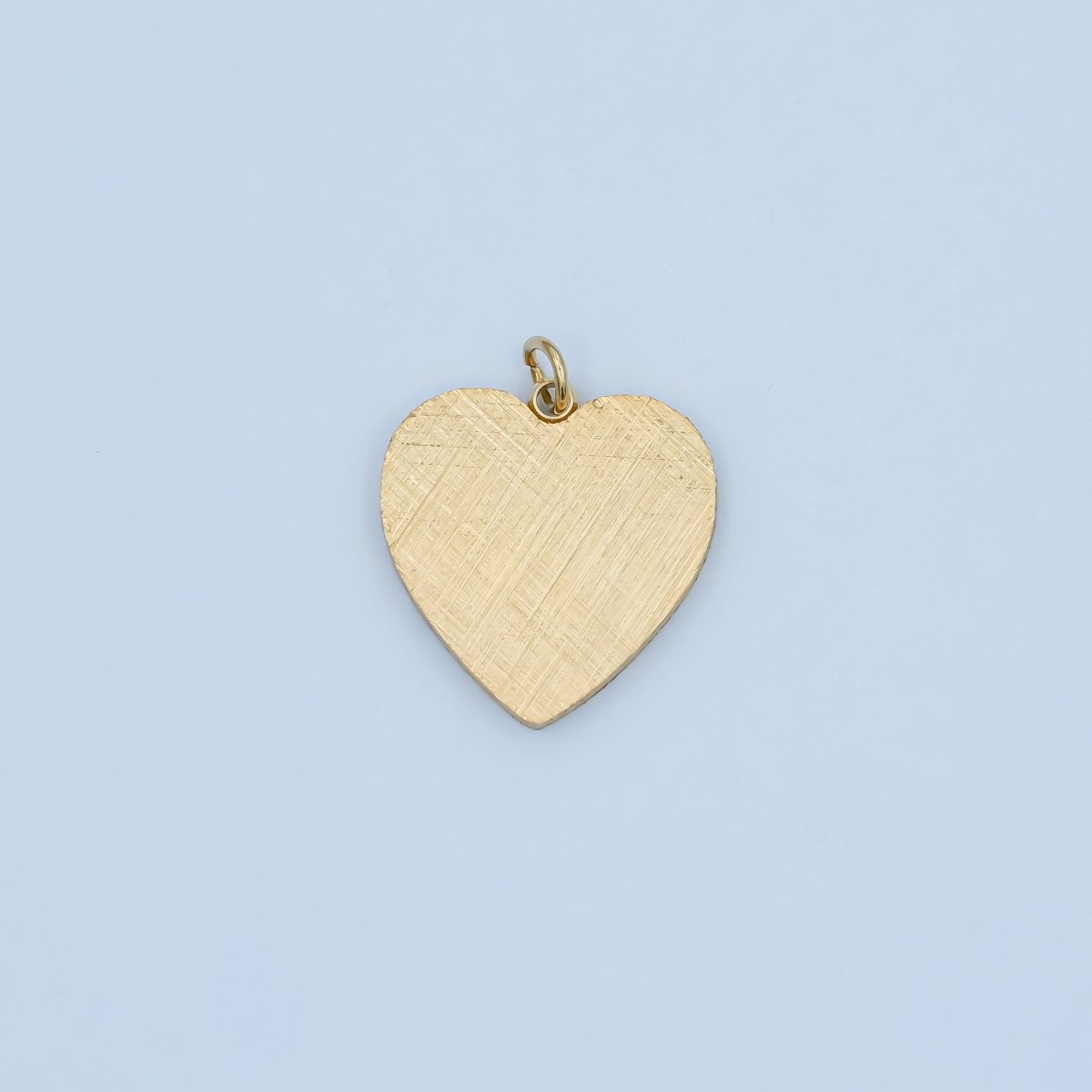 Stainless Steel 17mm Line-Textured Minimalist Heart Charm | P614