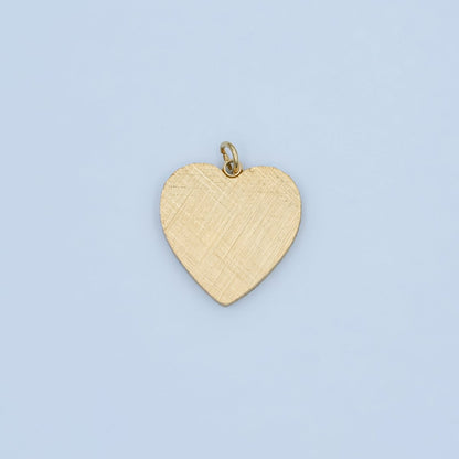 Stainless Steel 17mm Line-Textured Minimalist Heart Charm | P614