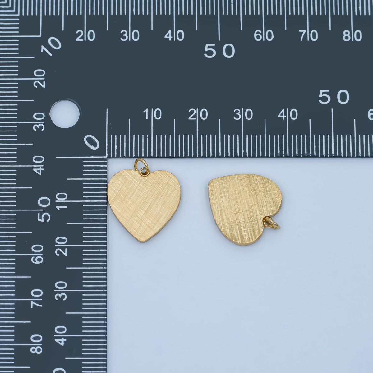 Stainless Steel 17mm Line-Textured Minimalist Heart Charm | P614