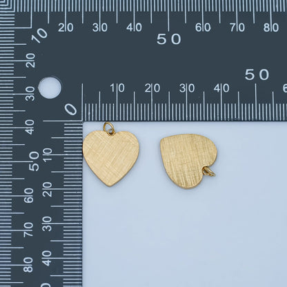 Stainless Steel 17mm Line-Textured Minimalist Heart Charm | P614