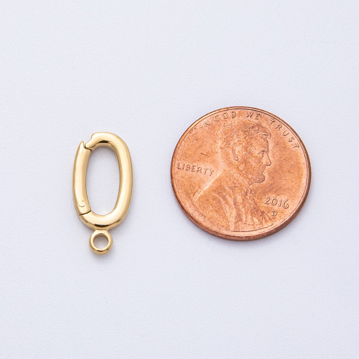 18K Gold PVD Stainless Steel 17mm Pull Gate Oval Bail Enhancer for Necklace Jewelry Finding | Z1659