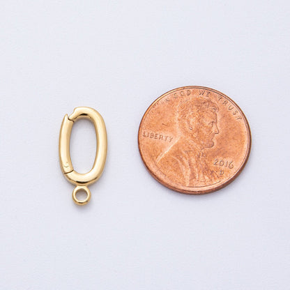 18K Gold PVD Stainless Steel 17mm Pull Gate Oval Bail Enhancer for Necklace Jewelry Finding | Z1659