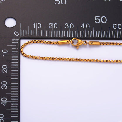 Stainless Steel 1.8mm Minimalist Box Chain 20 Inch Necklace | WA-2732