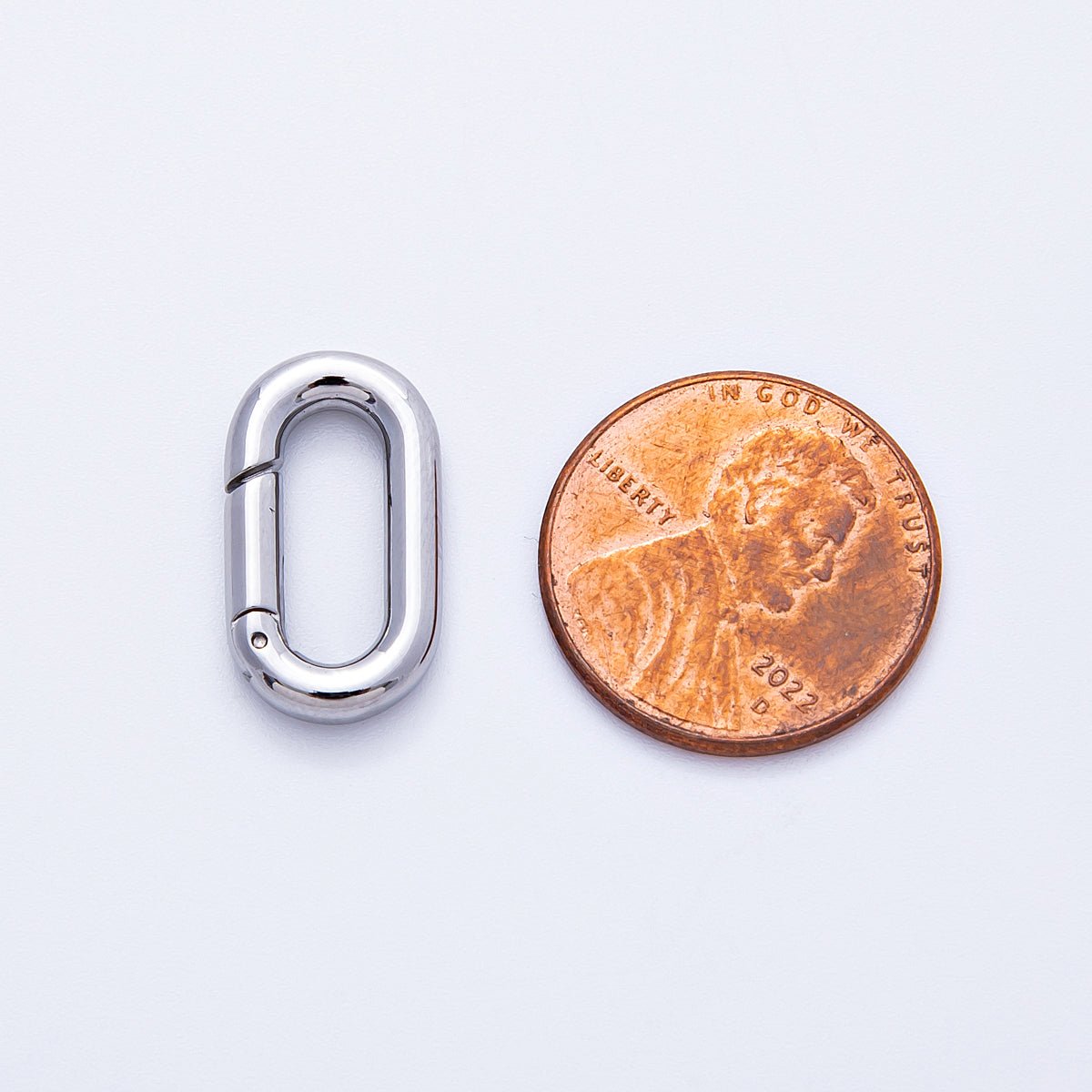 Stainless Steel 18mm Minimalist Oblong Oval Push Gate Clasp Closure Finding | Findings-00076