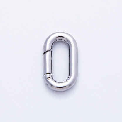 Stainless Steel 18mm Minimalist Oblong Oval Push Gate Clasp Closure Finding | Findings-00076