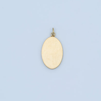 Stainless Steel 18mm Minimalist Oval Charm | P590