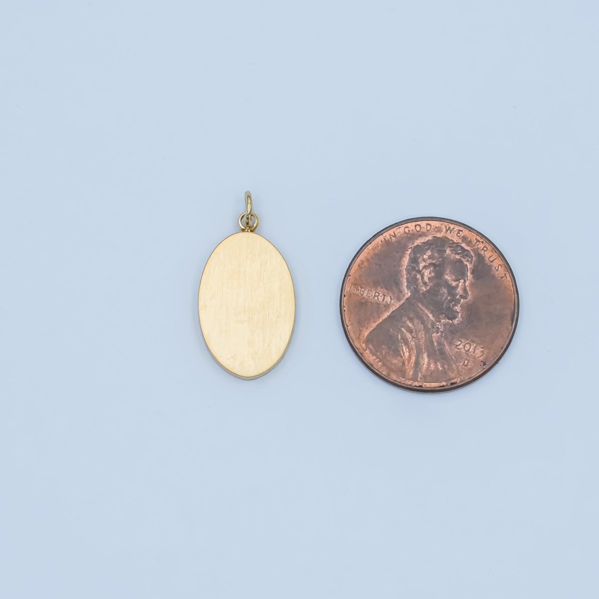 Stainless Steel 18mm Minimalist Oval Charm | P590