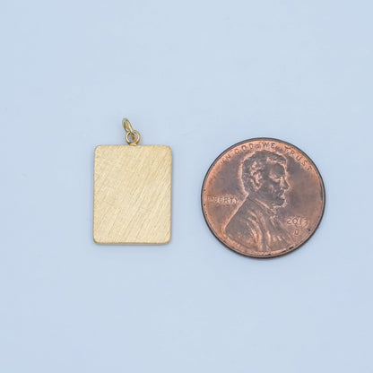 Stainless Steel 18mm Minimalist Rectangular Charm | P611
