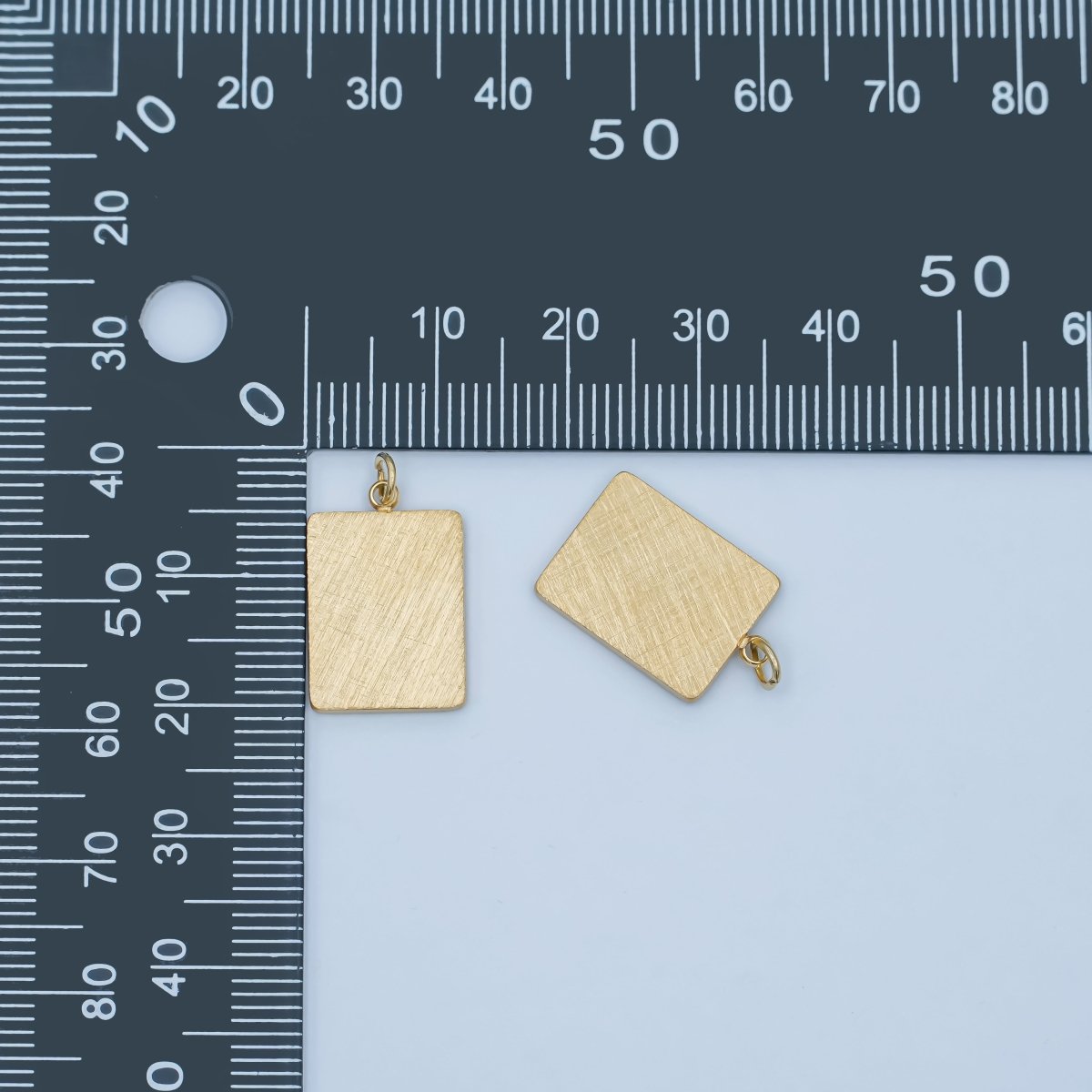 Stainless Steel 18mm Minimalist Rectangular Charm | P611