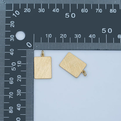 Stainless Steel 18mm Minimalist Rectangular Charm | P611