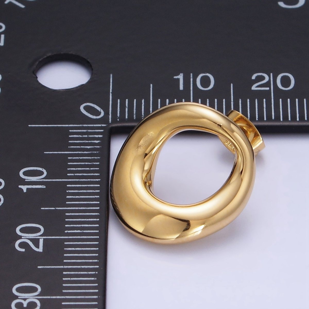 Stainless Steel 18mm Open Circular Band Stud Earrings in Gold &amp; Silver | AB1368 AB1369