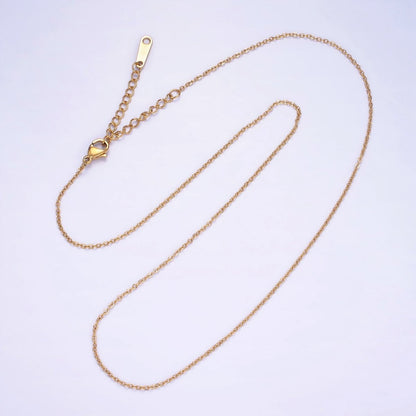 Stainless Steel 1mm Cable 16 Inch Choker Necklace w. Extender | WA-2418