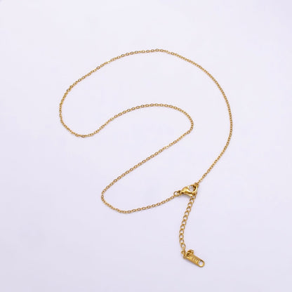 Stainless Steel 1mm Cable Chain 16 Inch Necklace w. Extender | WA-2450