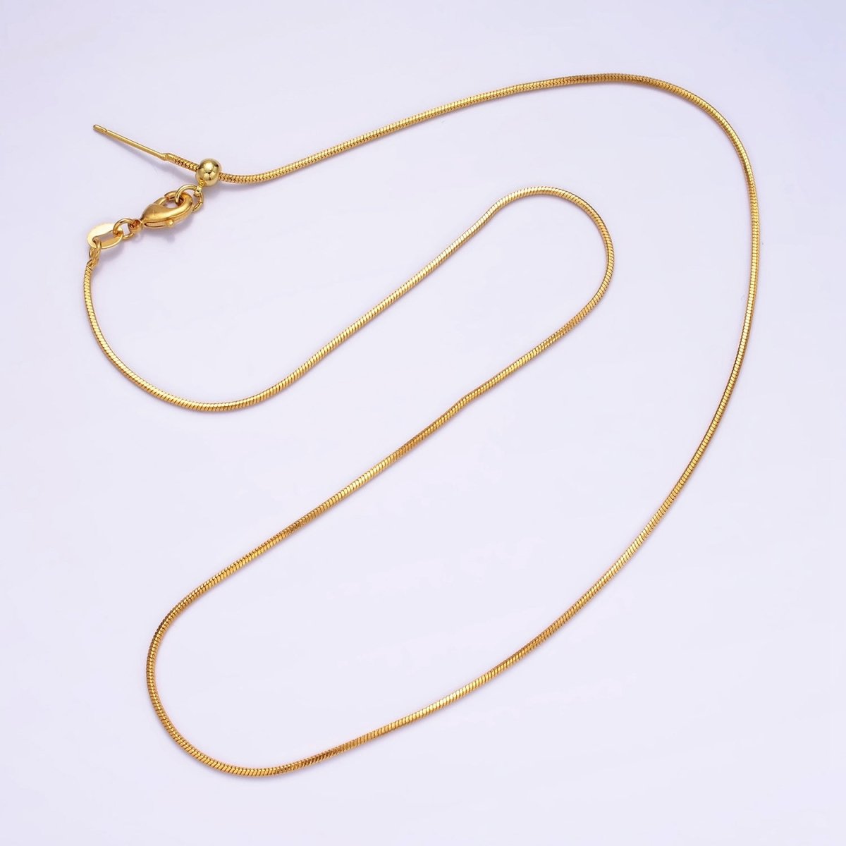 Stainless Steel 1mm Snake Chain 17.5 Inch Slider Needle Necklace | WA-2425