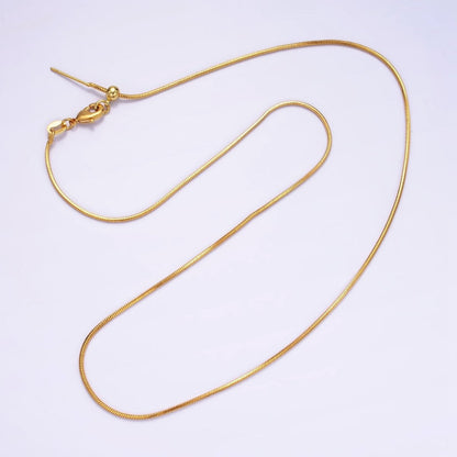 Stainless Steel 1mm Snake Chain 17.5 Inch Slider Needle Necklace | WA-2425