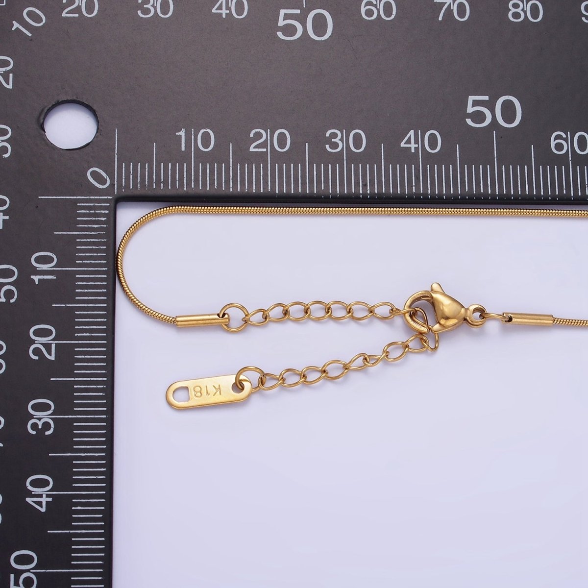 Stainless Steel 1mm Snake Chain 18 Inch Necklace w. Extender in Gold &amp; Silver | WA-2486 WA-2487