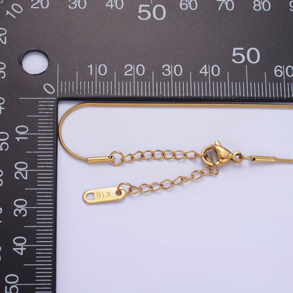 Stainless Steel 1mm Snake Chain 18 Inch Necklace w. Extender in Gold &amp; Silver | WA-2486 WA-2487