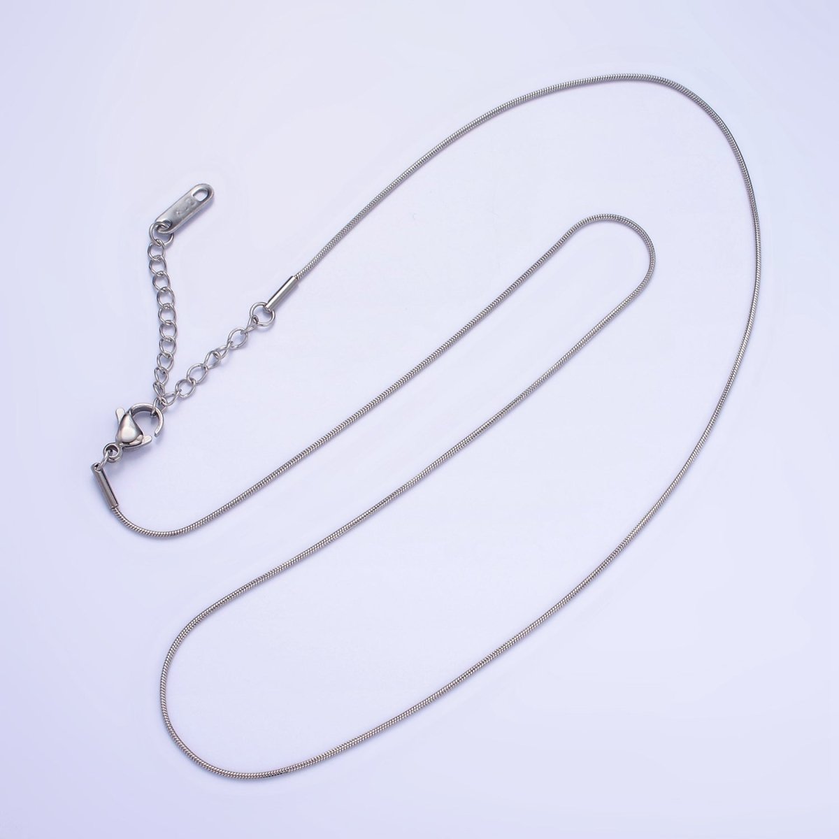Stainless Steel 1mm Snake Chain 18 Inch Necklace w. Extender in Gold &amp; Silver | WA-2486 WA-2487