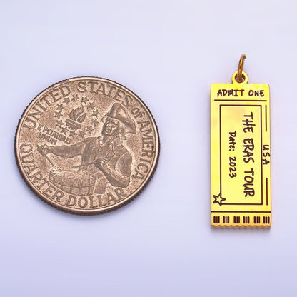Stainless Steel 2023 "Eras" Script Engraved Admit Ticket Charm | P1268