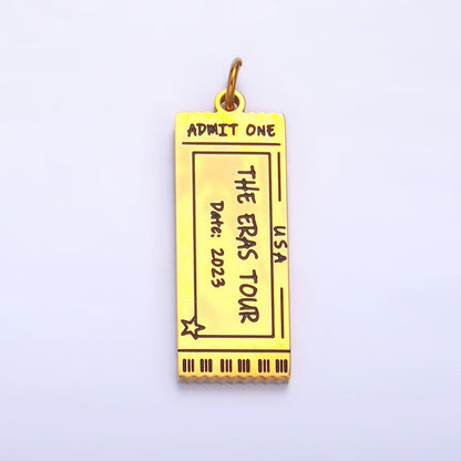 Stainless Steel 2023 "Eras" Script Engraved Admit Ticket Charm | P1268