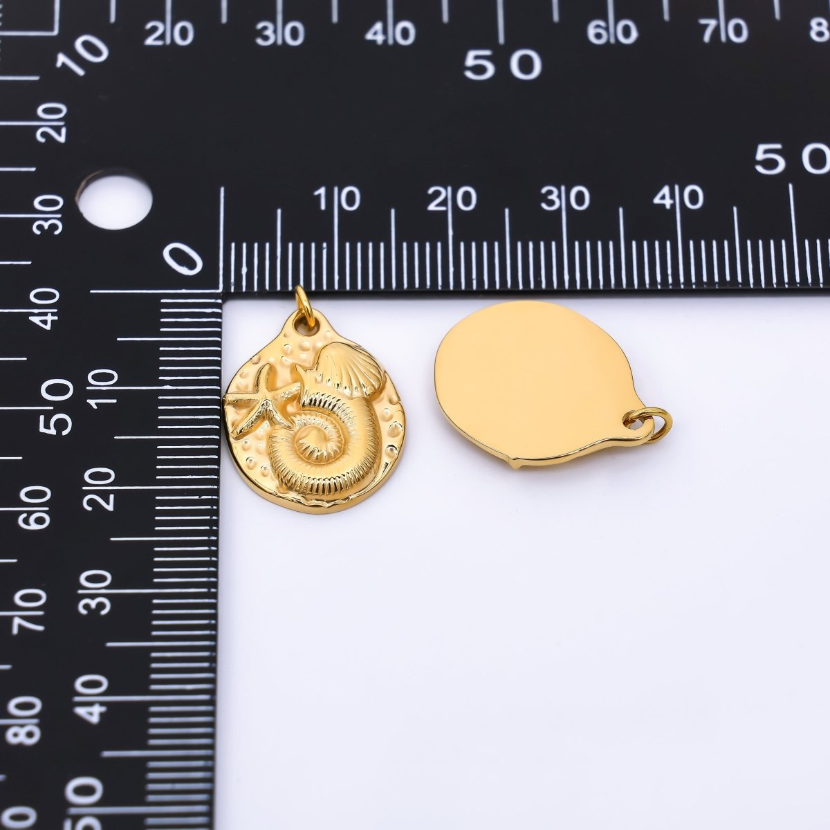 Stainless Steel 20mm Beach Sand Set Tentacle, Clam Shell, &amp; Starfish Charm | J-277