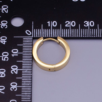 Stainless Steel 20mm Gold Flat Huggie Endless Hoop Earrings | AD1407