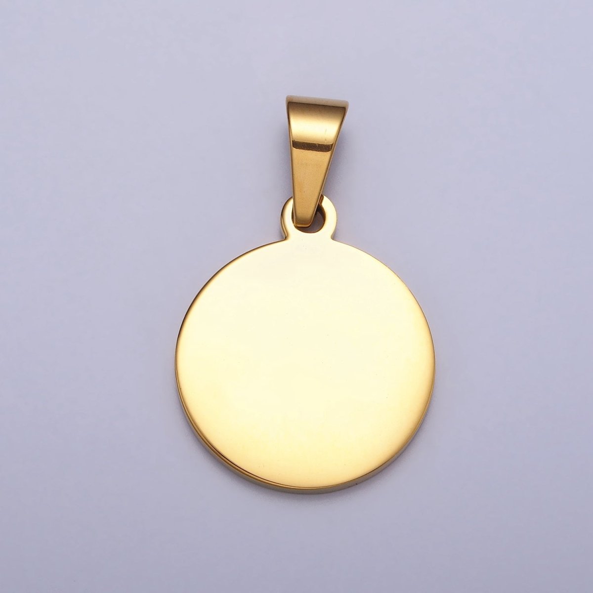 Stainless Steel 20mm Round Personalized Pendant in Gold &amp; Silver J-548 J-553