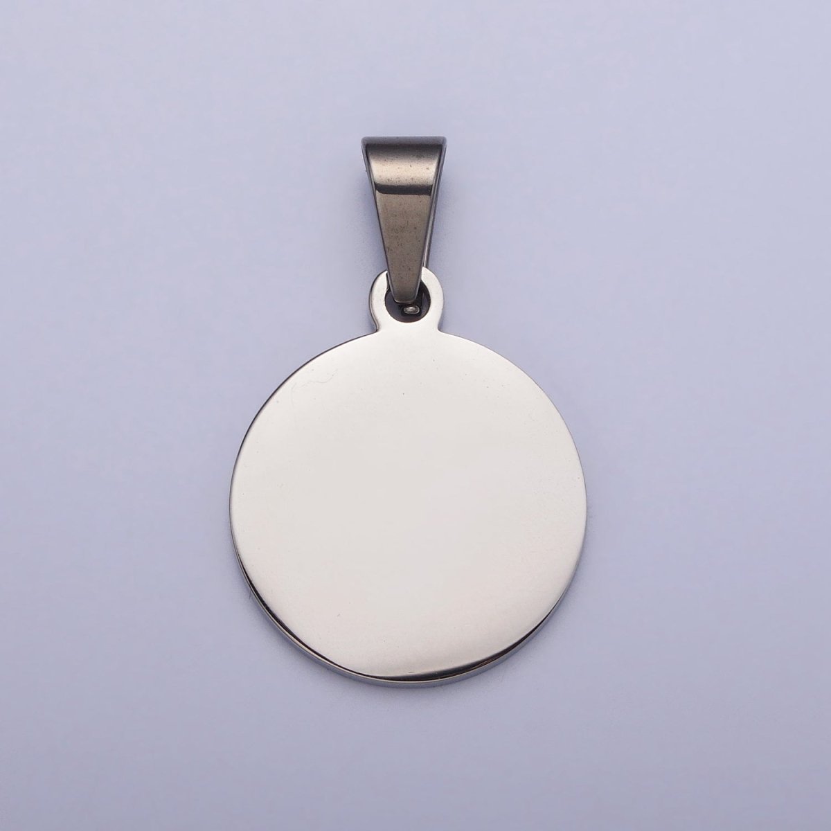 Stainless Steel 20mm Round Personalized Pendant in Gold &amp; Silver J-548 J-553