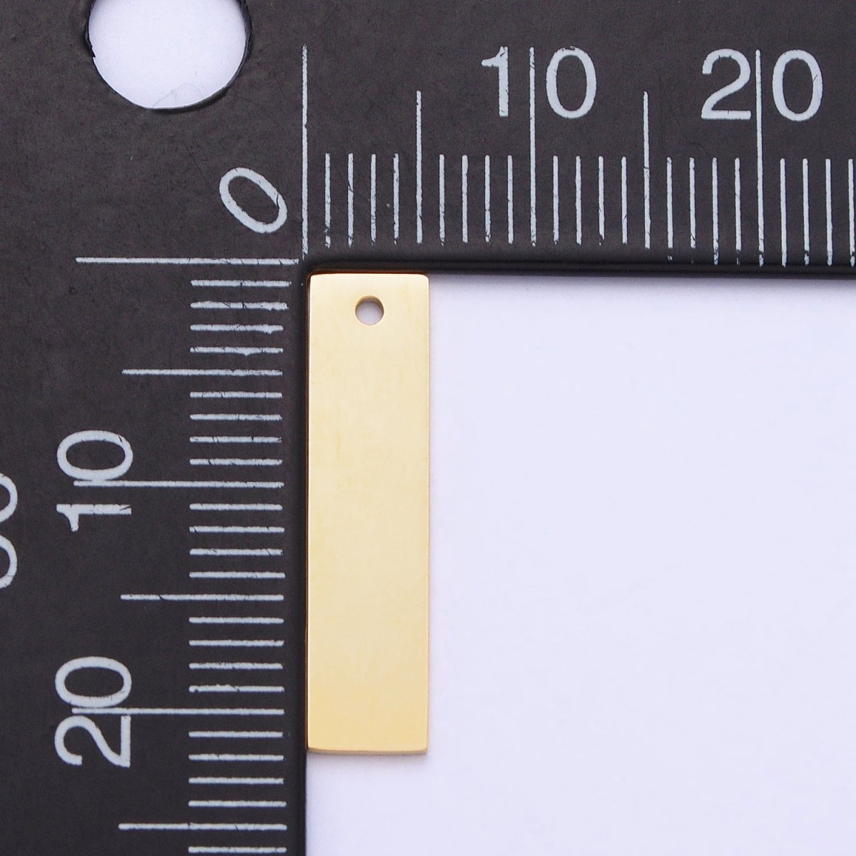 Stainless Steel 21.5mm Rectangular Bar Tag Charmin Gold &amp; Silver | P-910