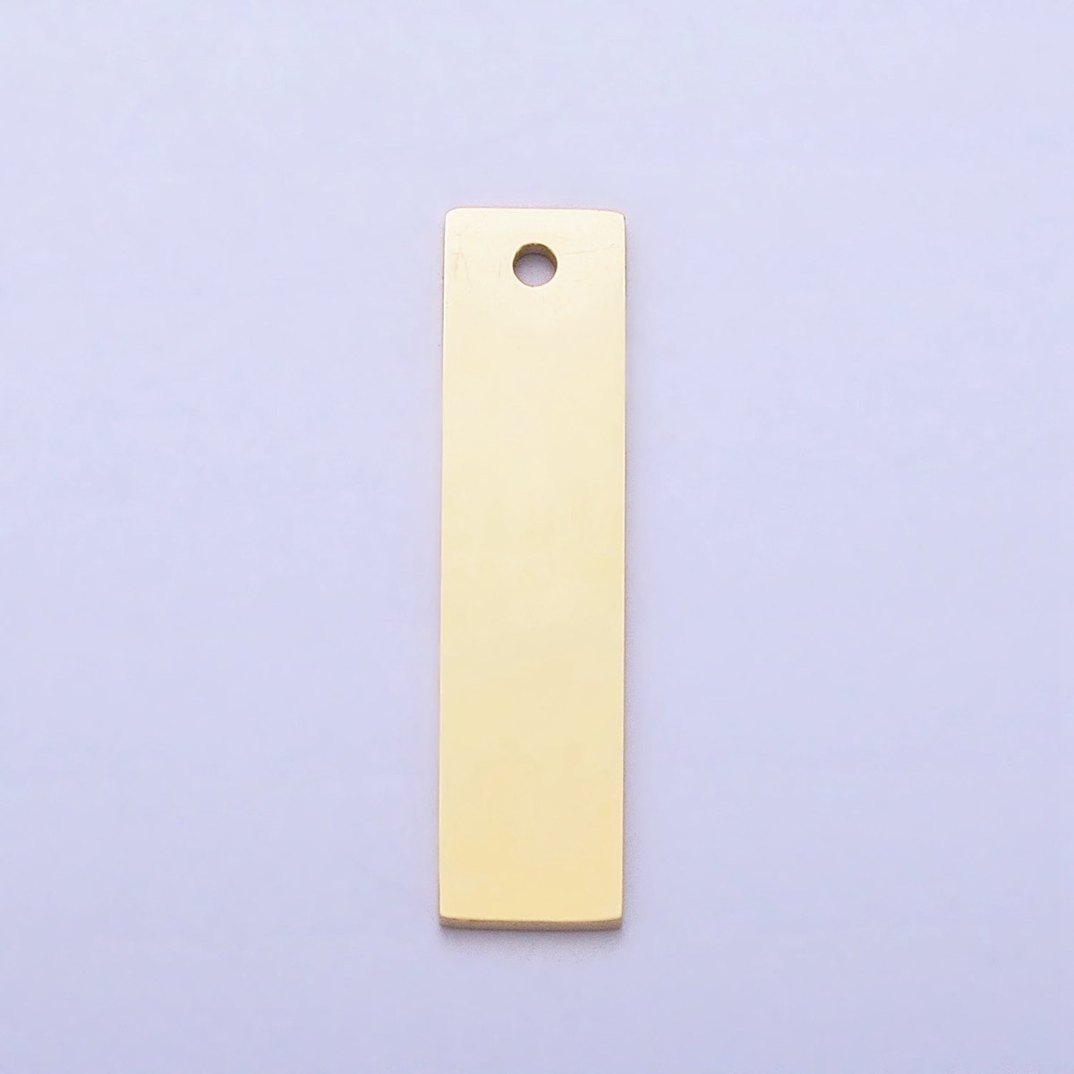 Stainless Steel 21.5mm Rectangular Bar Tag Charmin Gold &amp; Silver | P-910
