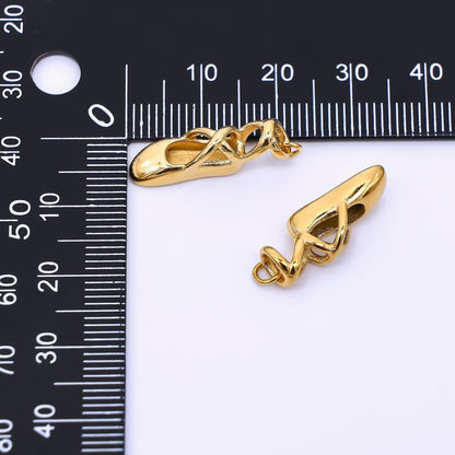 Stainless Steel 21mm Ballet Dance Shoes Charm | J-326