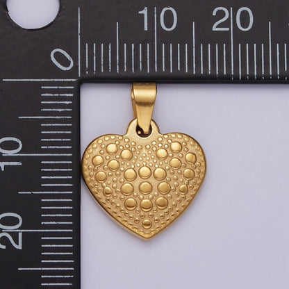 Stainless Steel 21mm Minimalist Dotted Heart Pendant | P-796