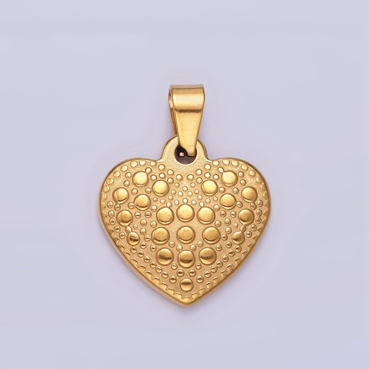 Stainless Steel 21mm Minimalist Dotted Heart Pendant | P-796