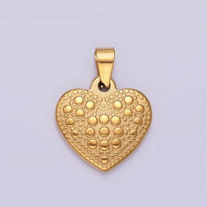 Stainless Steel 21mm Minimalist Dotted Heart Pendant | P-796
