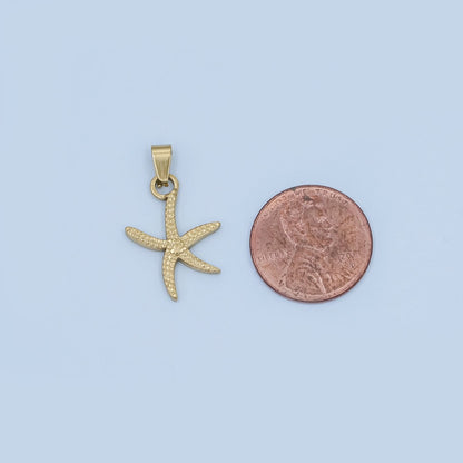Stainless Steel 22.3mm Dotted Starfish Ocean Sea Animal Pendant | P-799