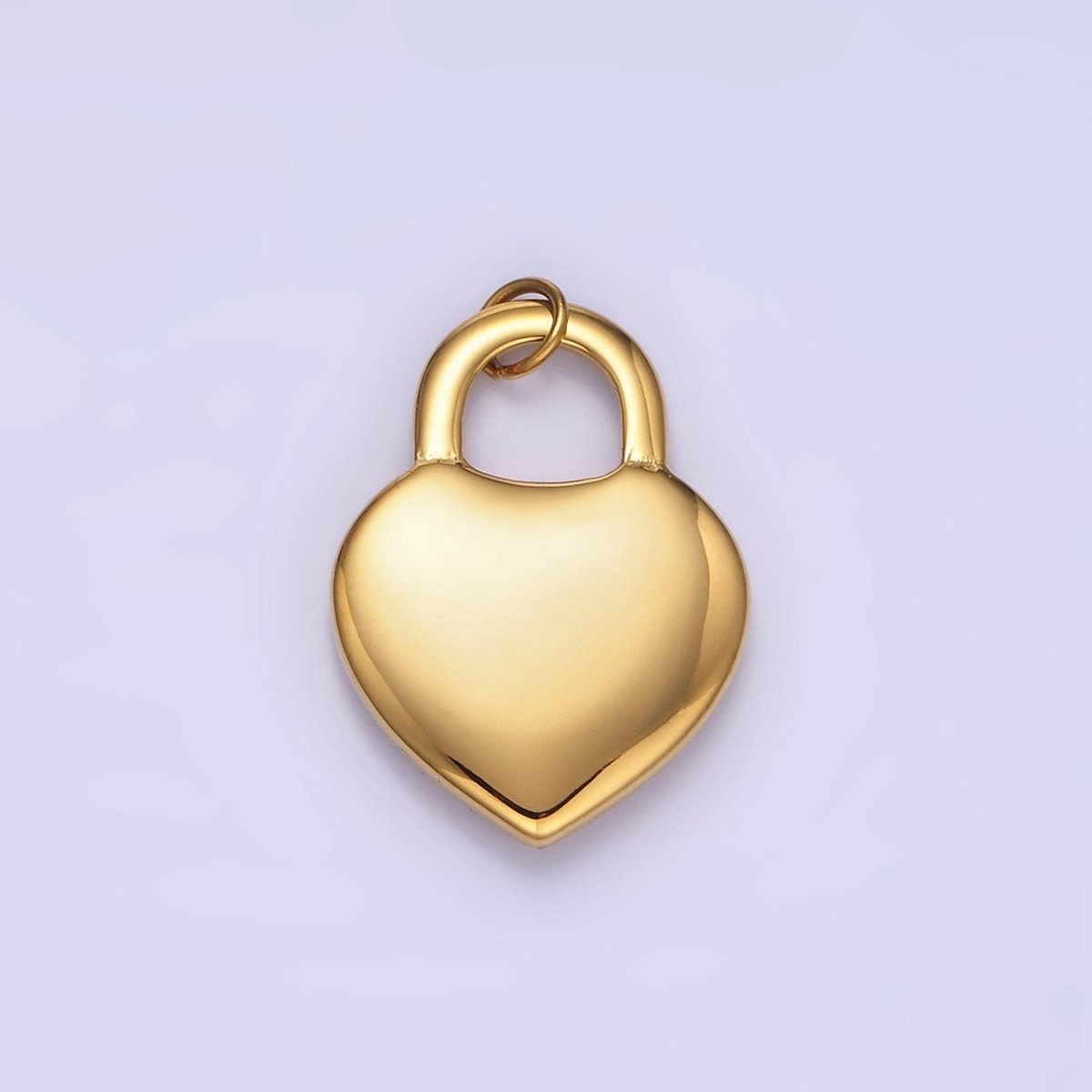 Stainless Steel 22mm Heart Padlock Minimalist Charm | P955